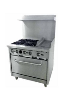 4 BURNER GAS RANGE WITH GRIDDLE AND  OVEN RGR36-G12 REDLINE - COOKERS Kenya